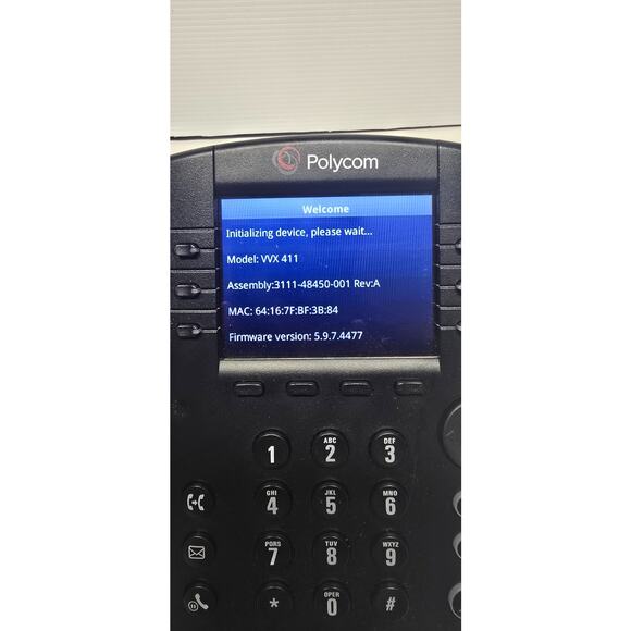 Polycom VVX 411 Gigabit PoE 12-line IP Phone - Black- No power cord - Picture 5 of 8